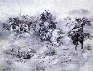 アメリカインディアン Painting - 戦士の作り方 1898年 チャールズ・マリオン・ラッセル アメリカ・インディアン